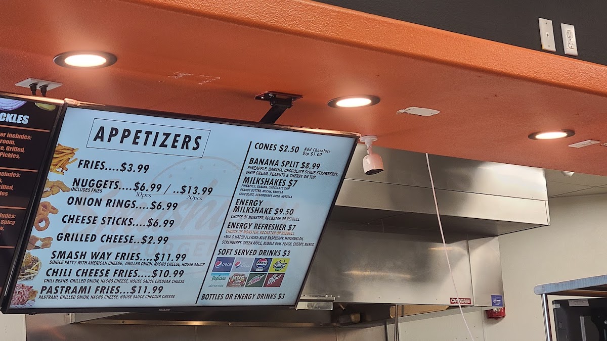 SMASHWAY BURGERS menu board