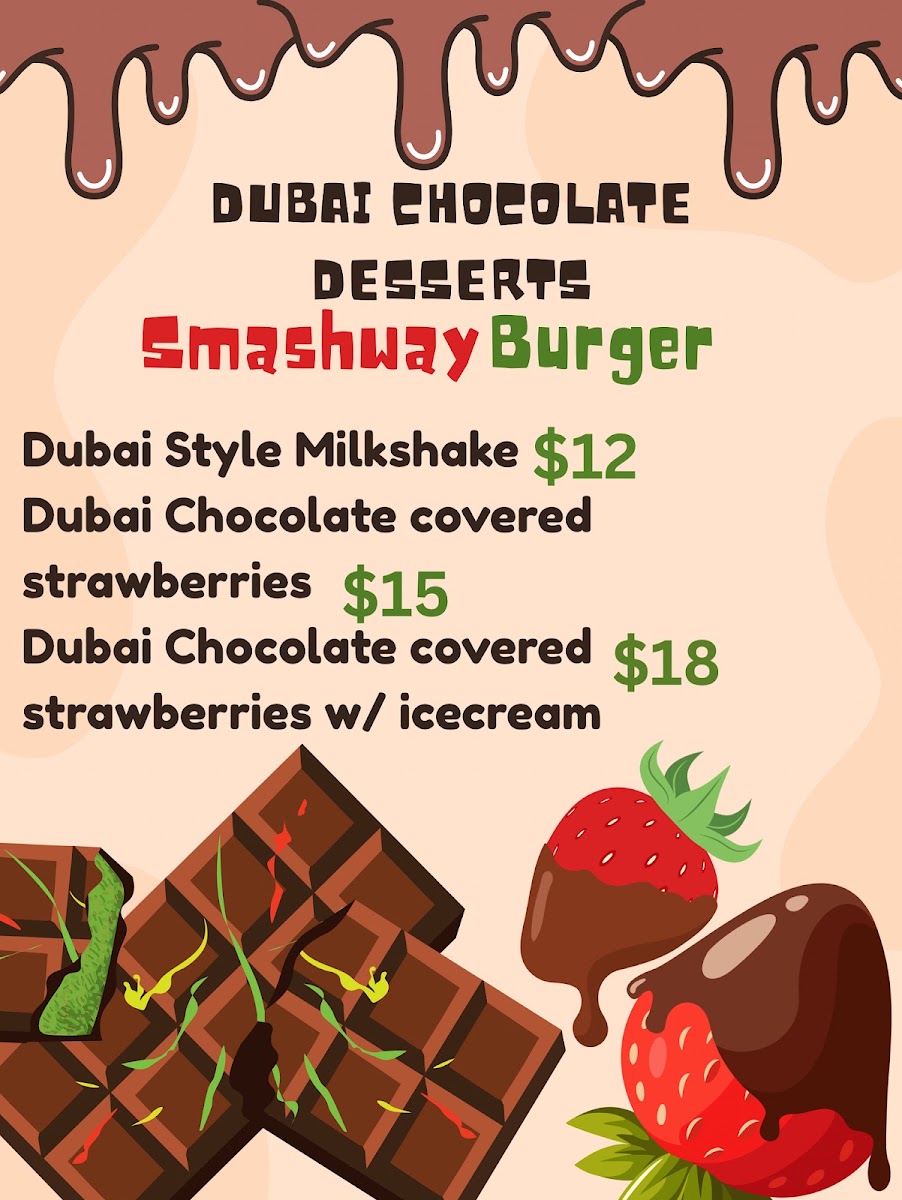 SMASHWAY BURGERS menu board