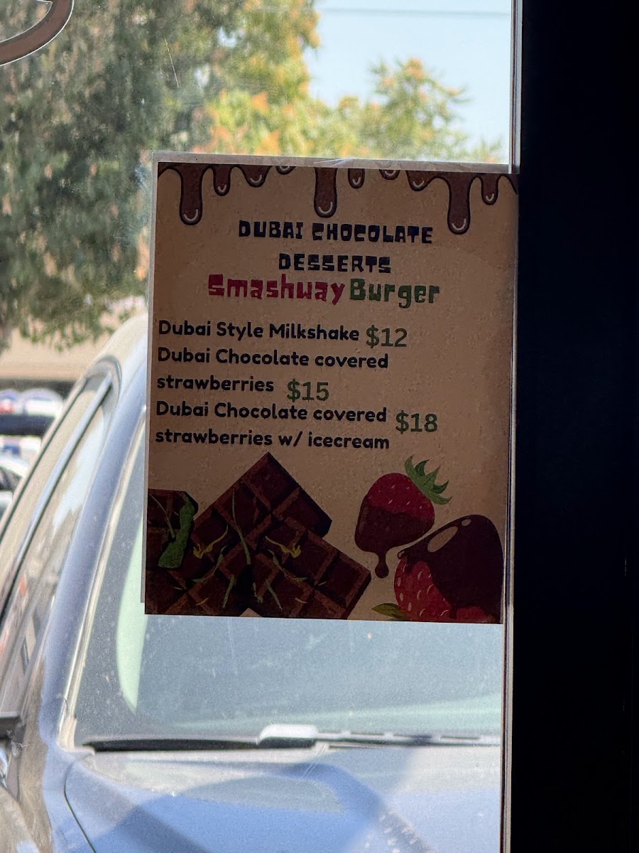 SMASHWAY BURGERS menu board