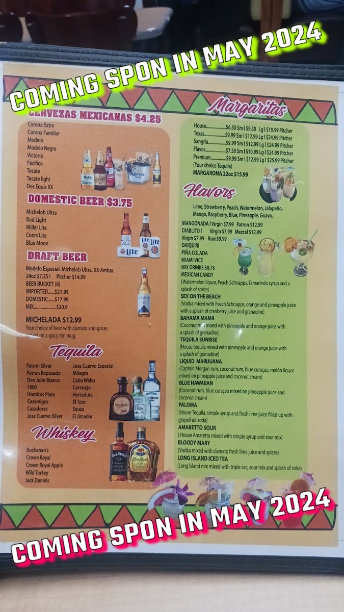 Taquería El Viejon | Mexican menu board