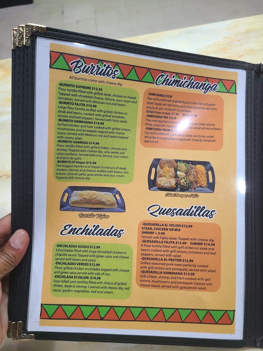 Taquería El Viejon | Mexican menu board