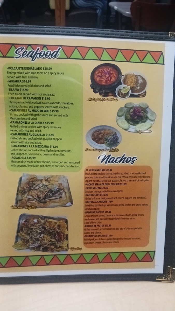 Taquería El Viejon | Mexican menu board