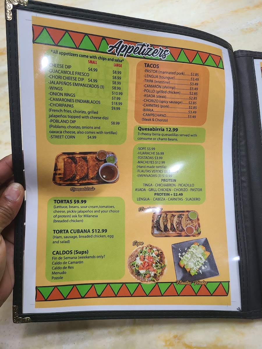 Taquería El Viejon | Mexican menu board