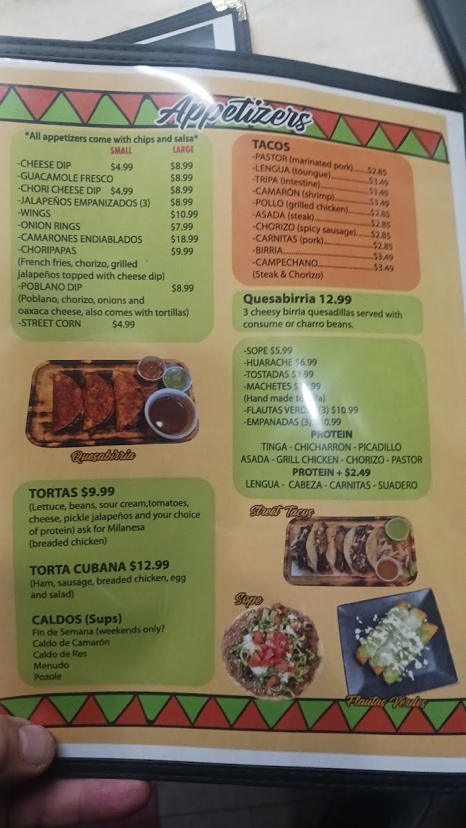 Taquería El Viejon | Mexican menu board