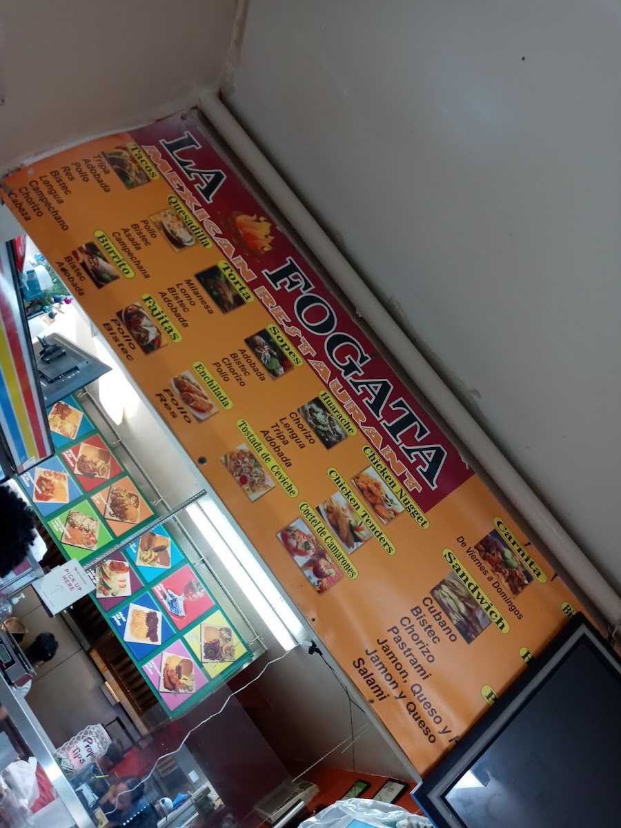 La Fogata Mexican Restaurant menu board