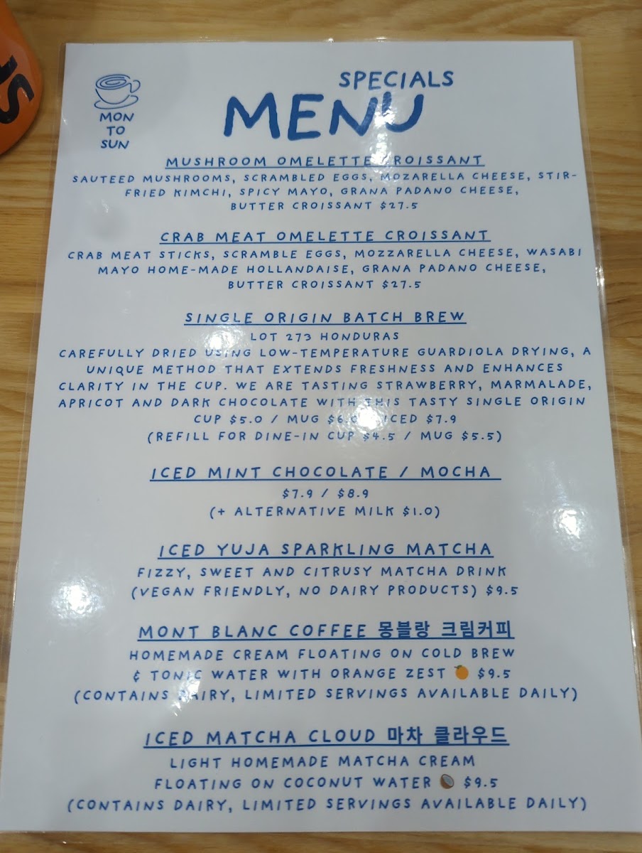 Hello, Stranger menu board