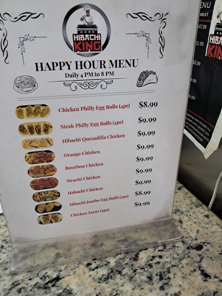 Hibachi King II menu board