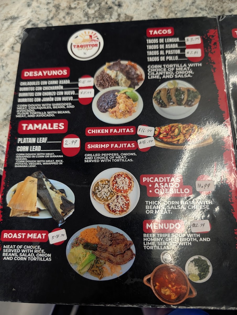 Adelita's Mexican Restaurant menu board