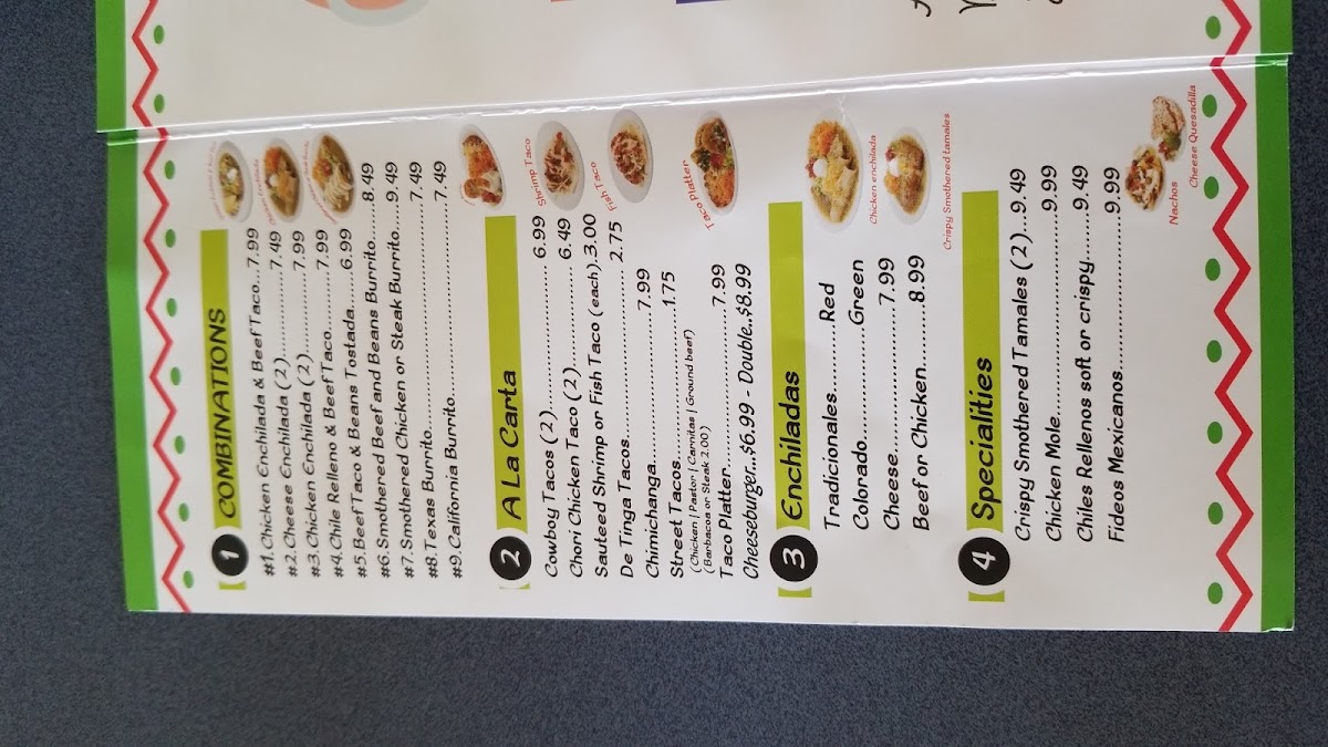 Adelita's Mexican Restaurant menu board