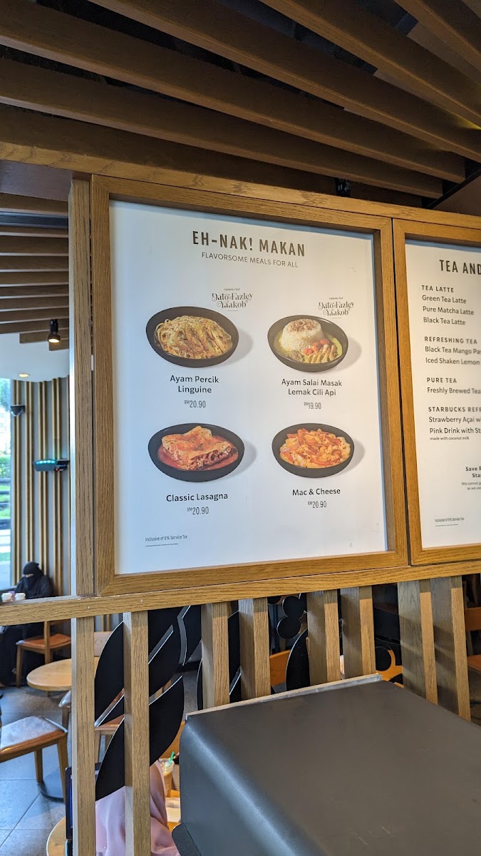 Starbucks Mall of Medini menu board