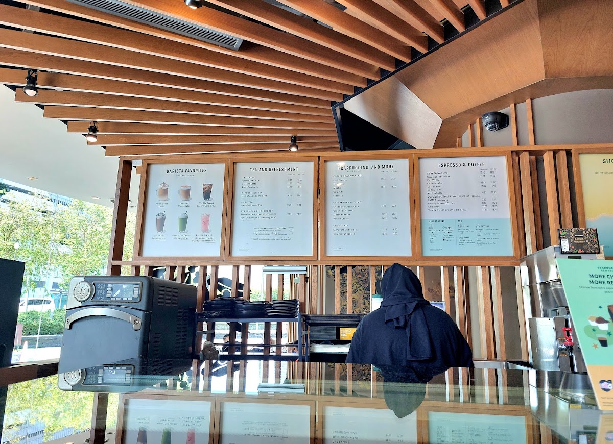 Starbucks Mall of Medini menu board