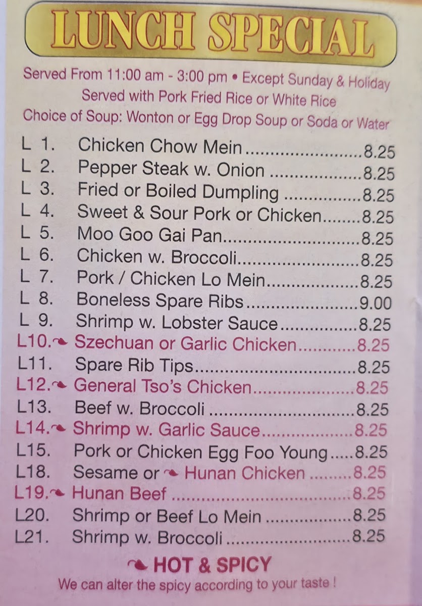 Number 1 Cafe menu board