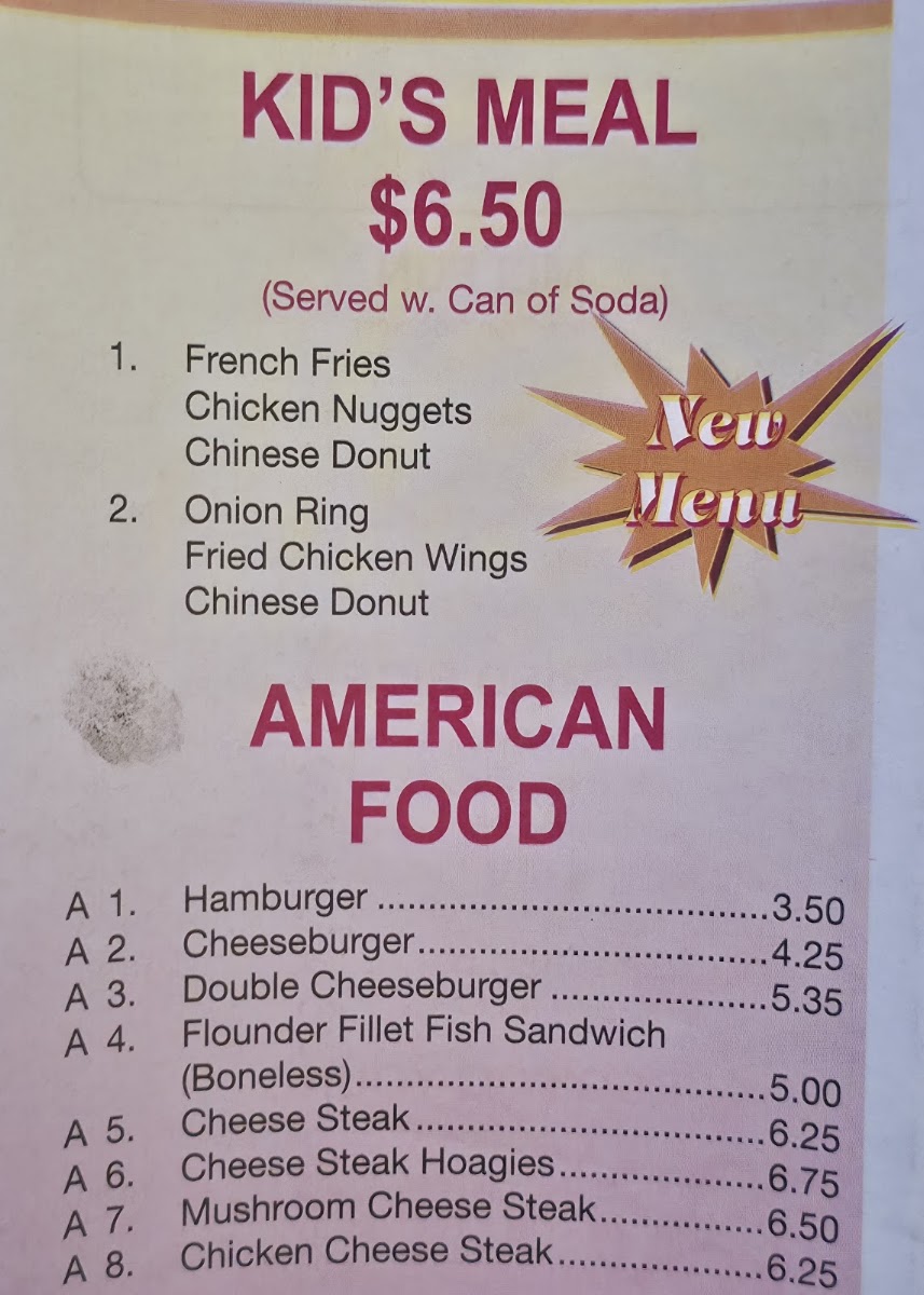 Number 1 Cafe menu board