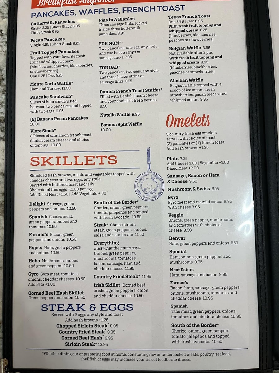 Sunrise cafe menu board