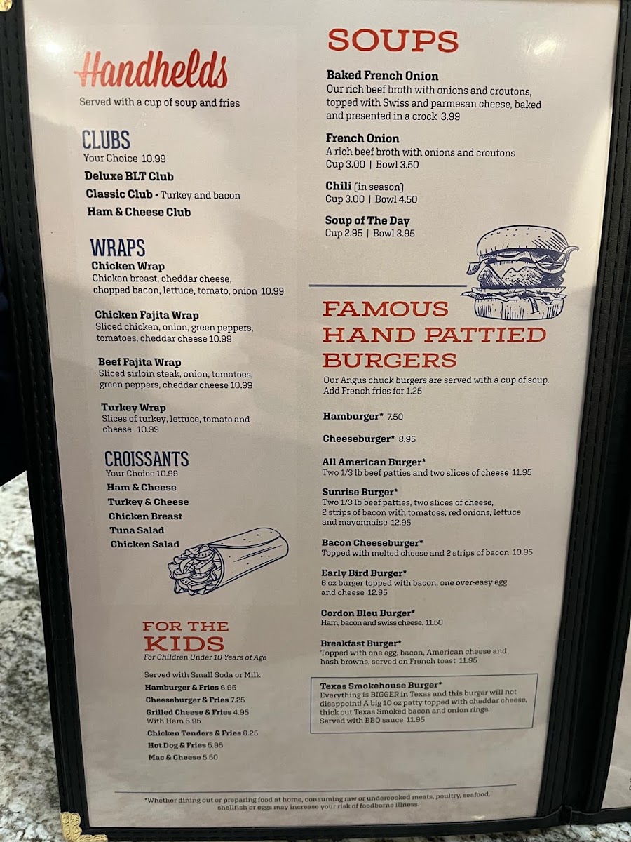 Sunrise cafe menu board