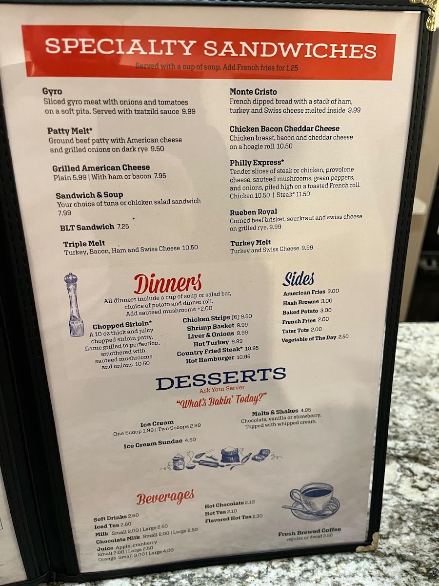 Sunrise cafe menu board