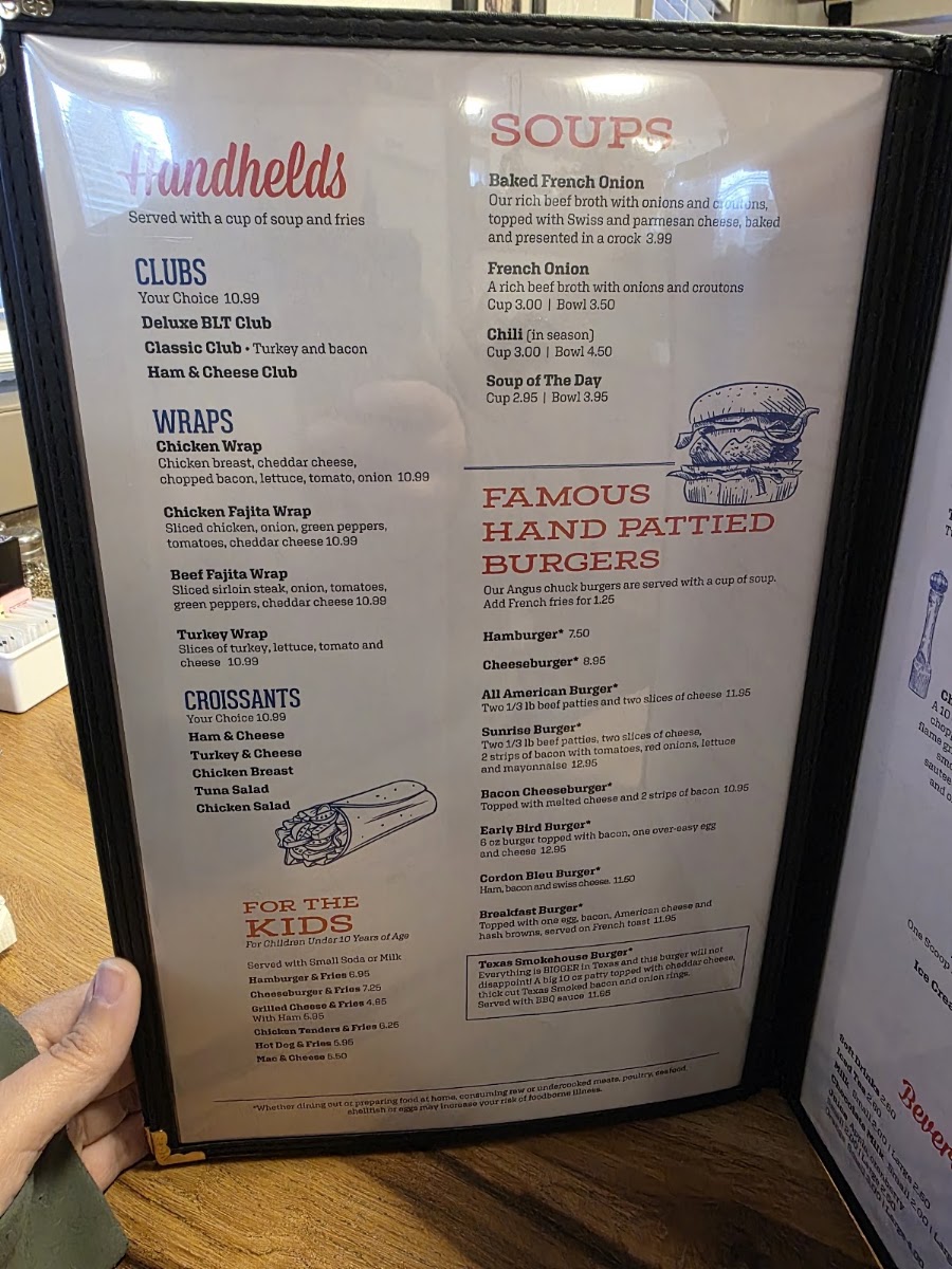 Sunrise cafe menu board
