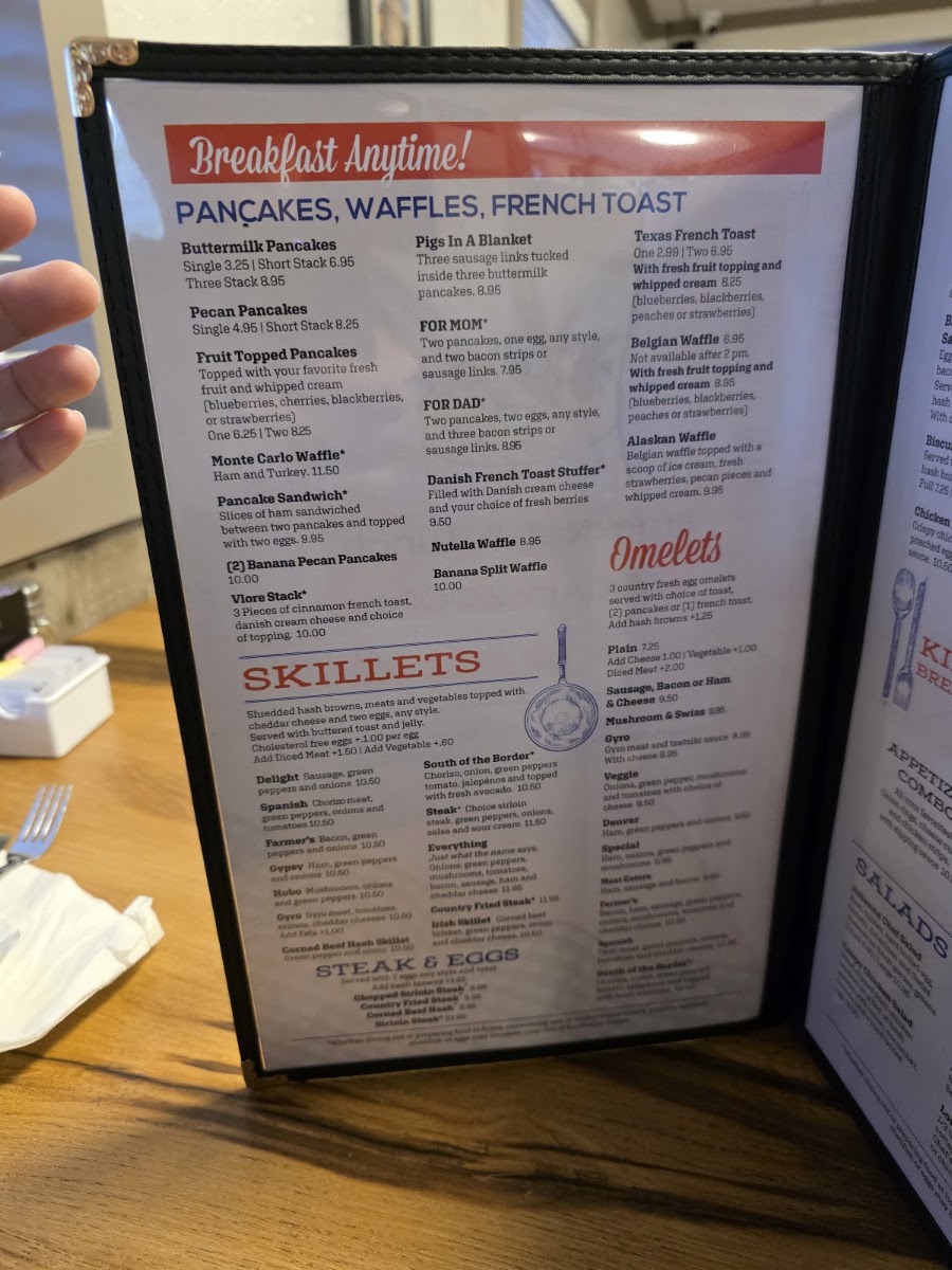Sunrise cafe menu board