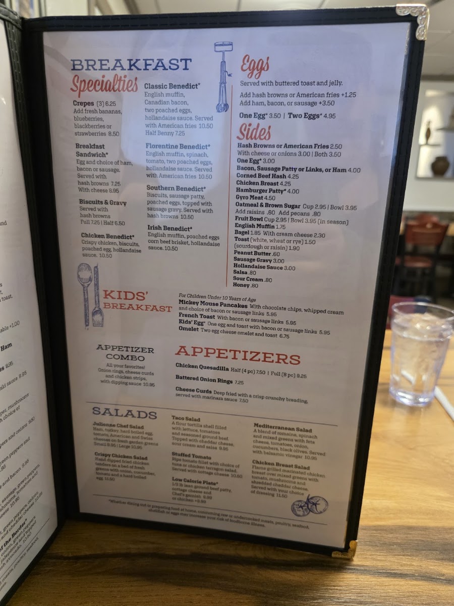 Sunrise cafe menu board