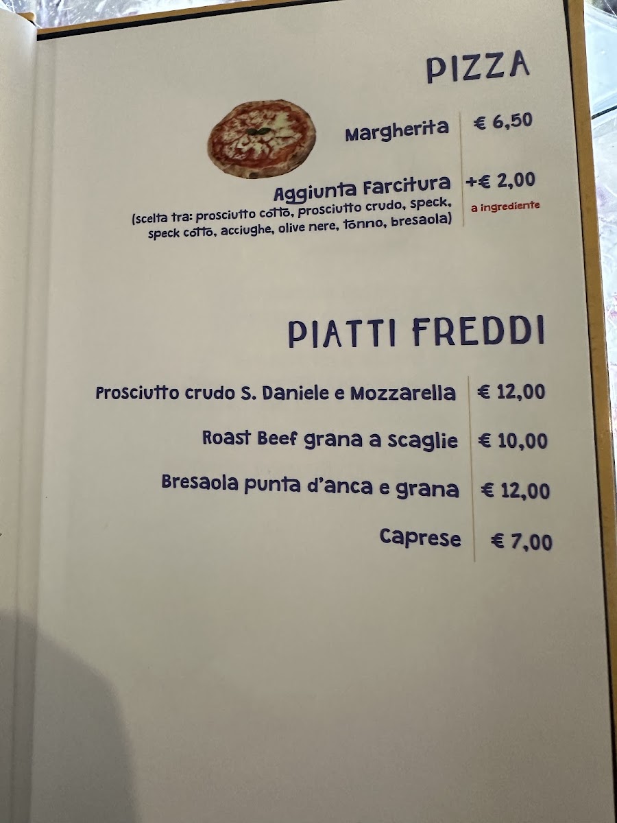 Friends Cafe' menu board