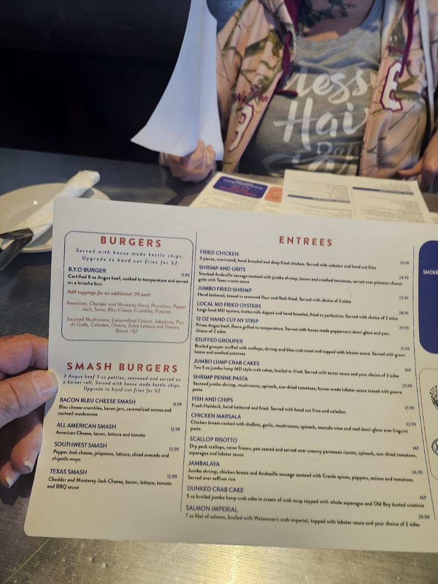 FINS Oyster Bar & Grill menu board