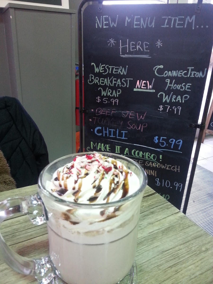 The Connection Cafe menu board