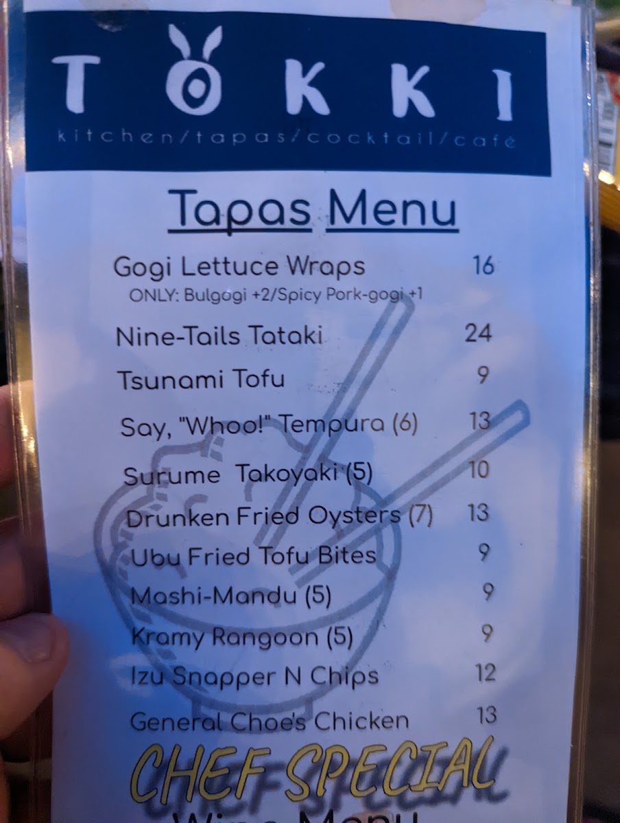 Country Club Corners menu board