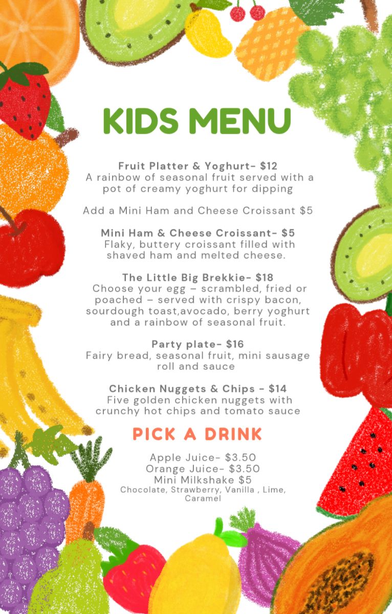 General Store at The Heart menu board