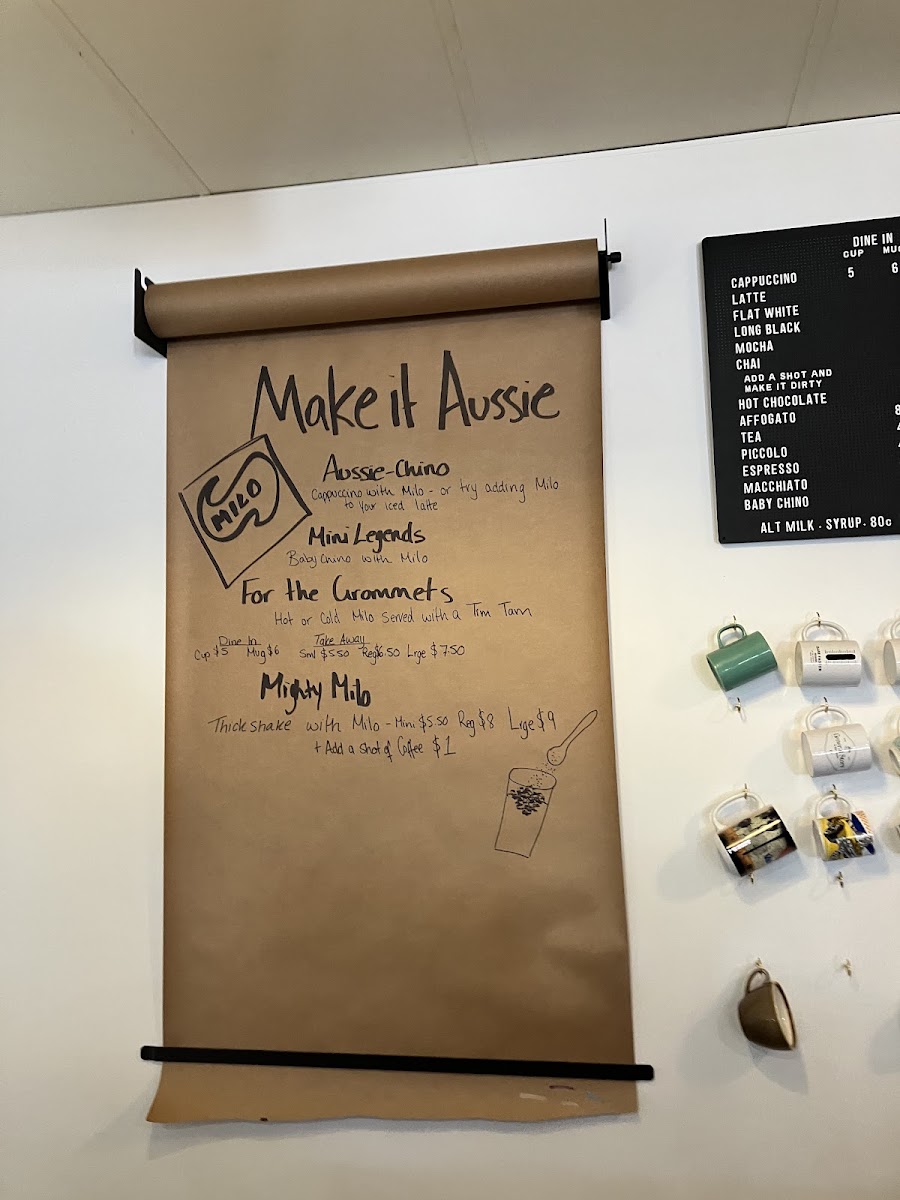 General Store at The Heart menu board