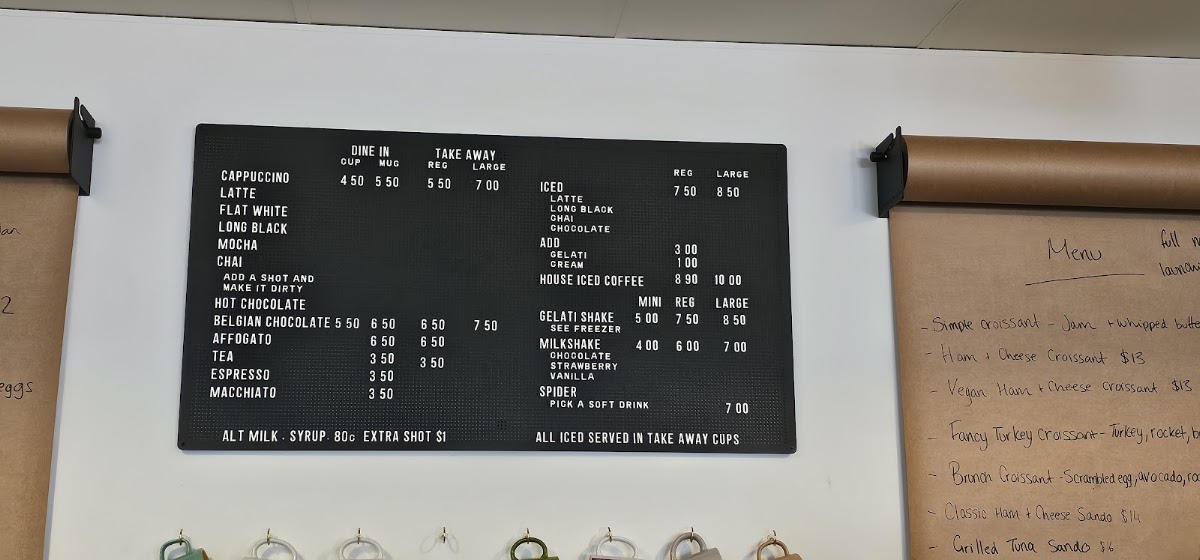 General Store at The Heart menu board
