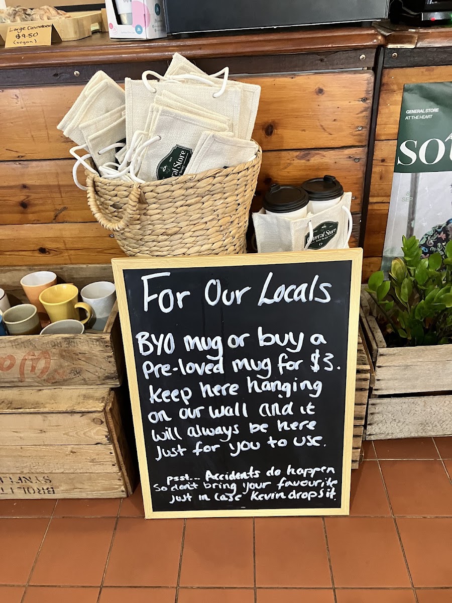 General Store at The Heart menu board