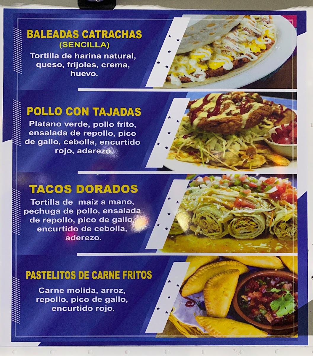 Catracho Food menu board