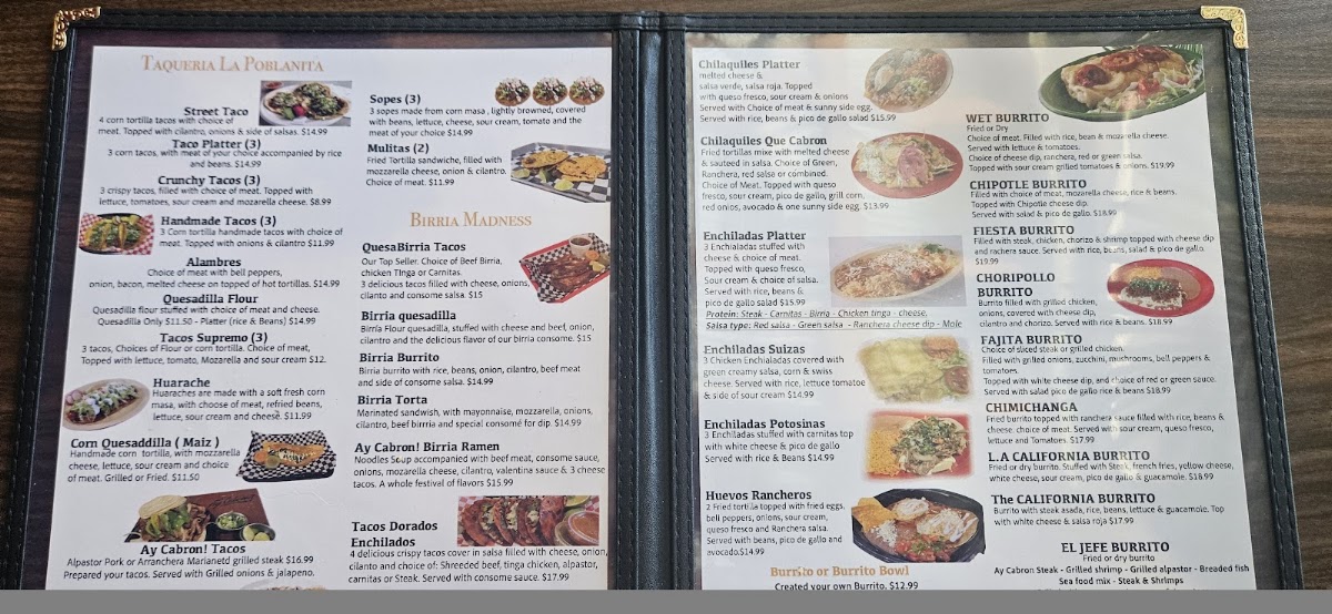 Ay Cabron Mexican | Latin Grilled & Bar menu board