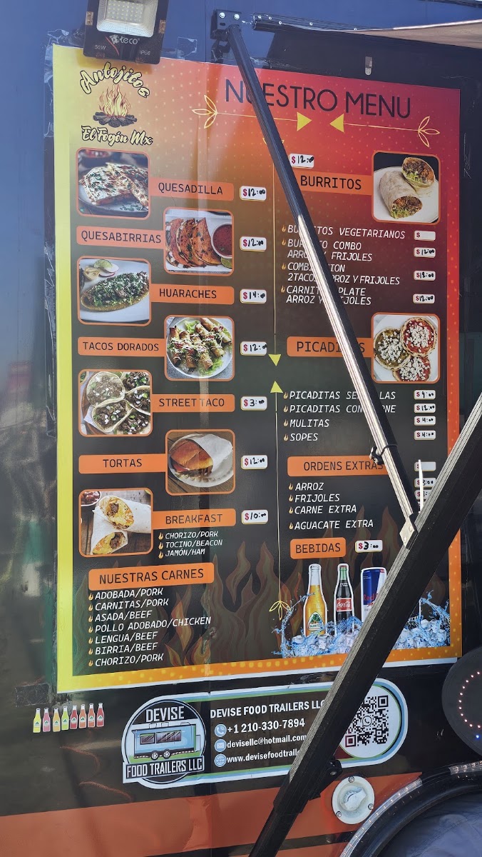 Antojitos El Fogon MX menu board