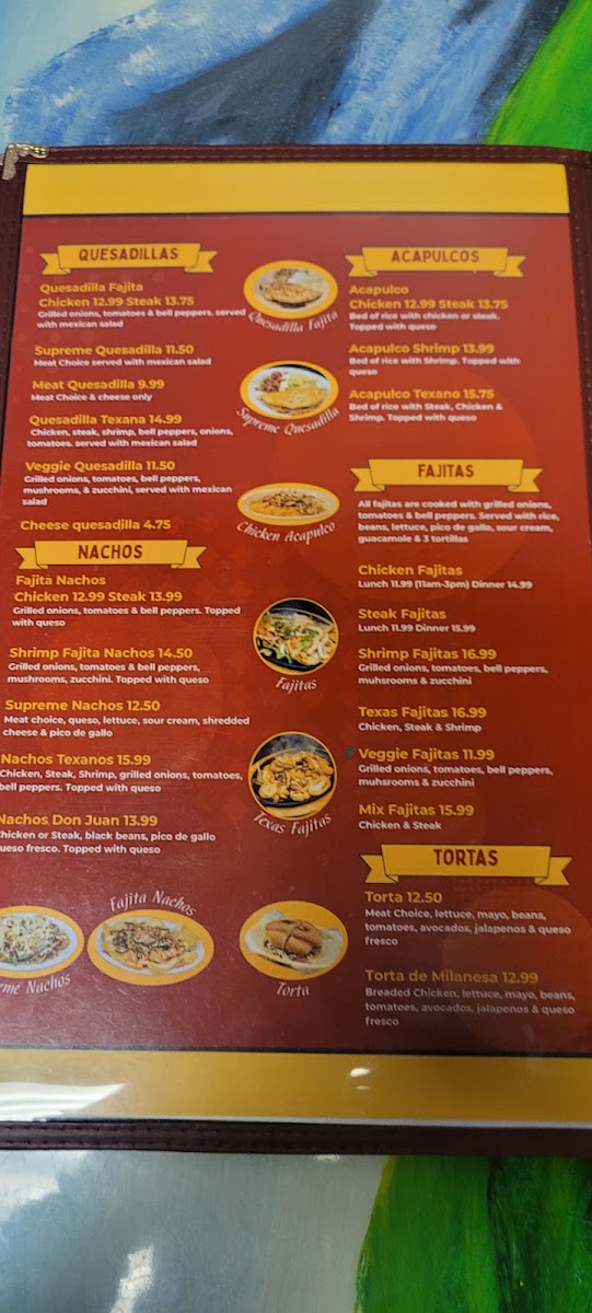 Juanito’s menu board