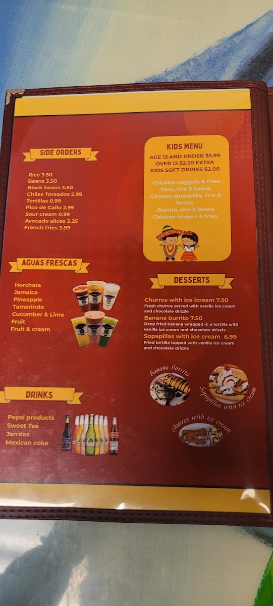 Juanito’s menu board