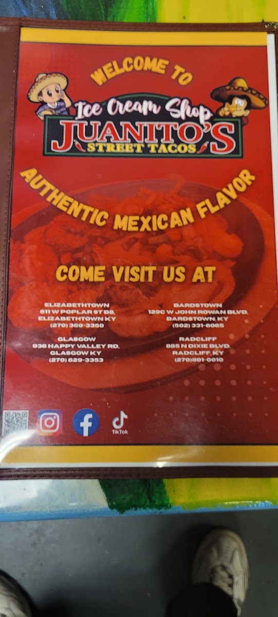 Juanito’s menu board