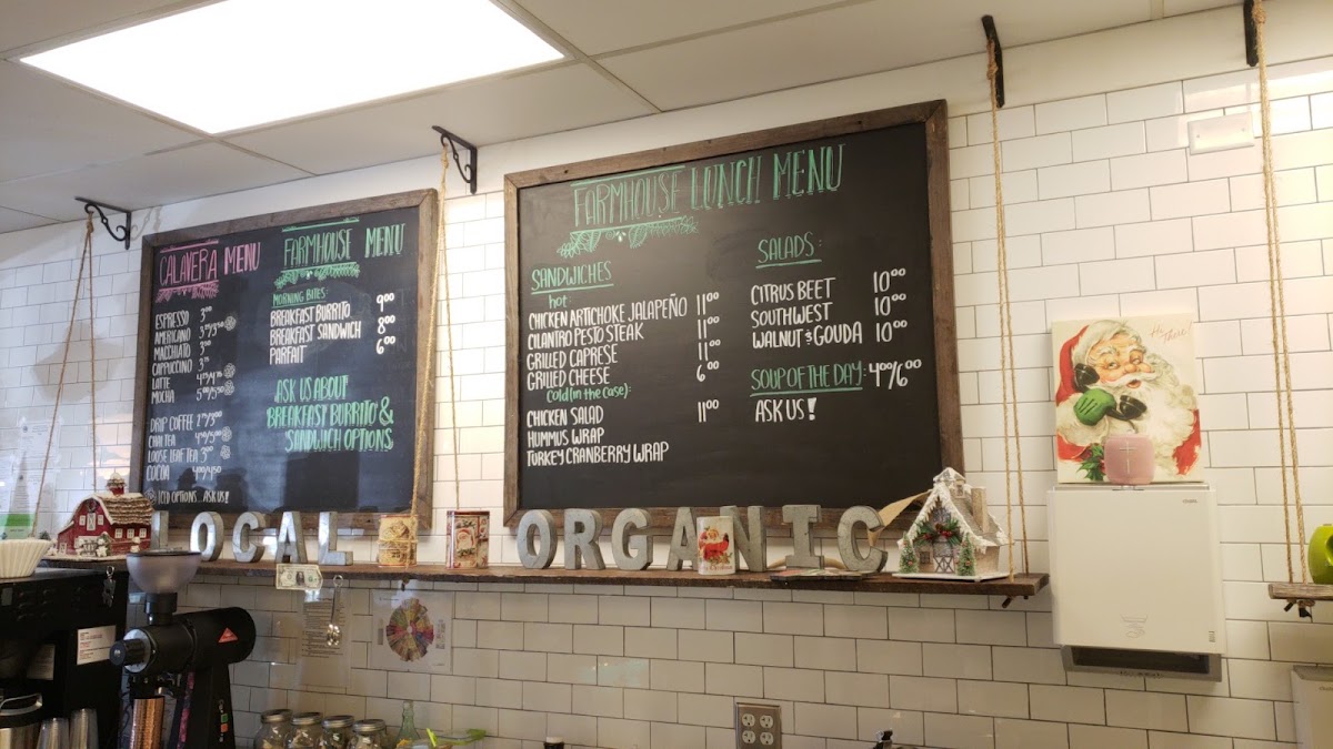 Farmhouse Café menu board