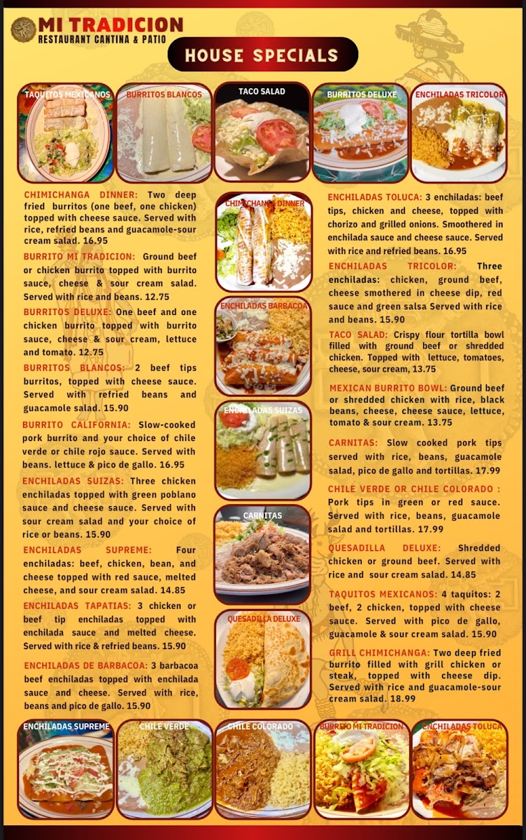Mi Tradicion Grove City menu board