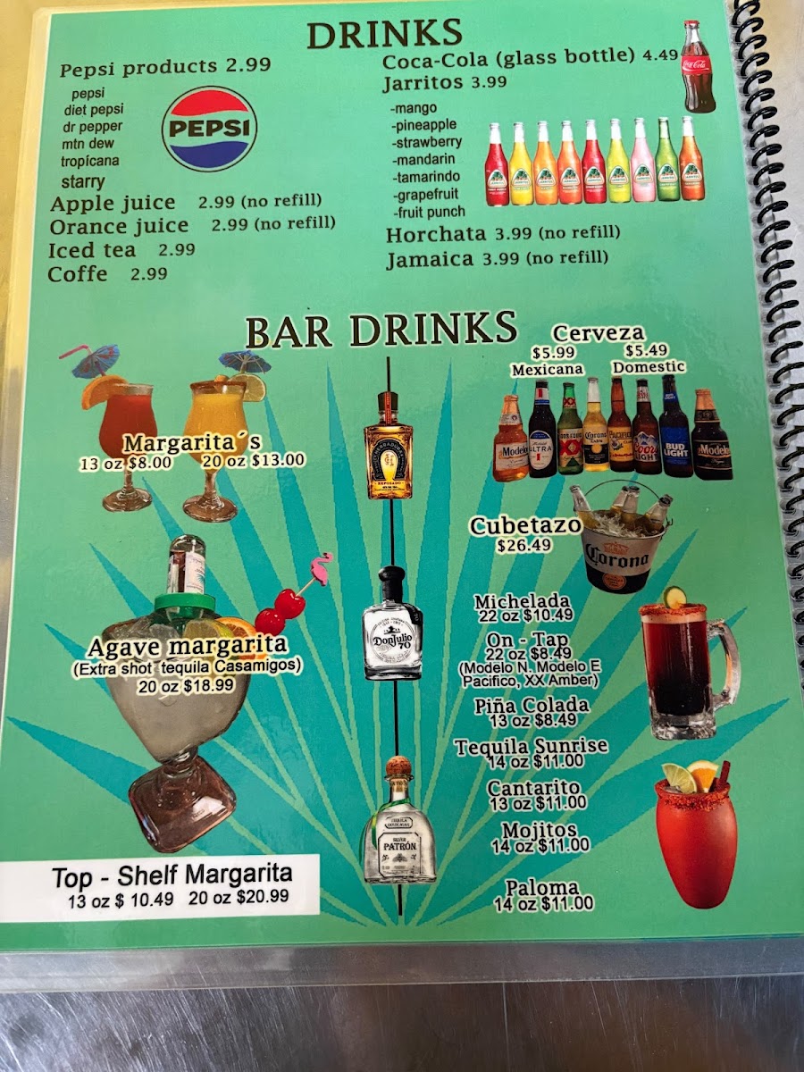 Agave Mex Food menu board