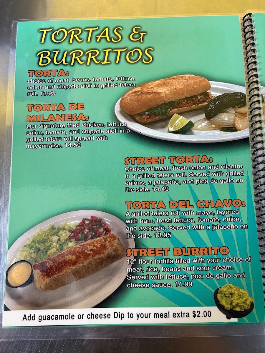 Agave Mex Food menu board
