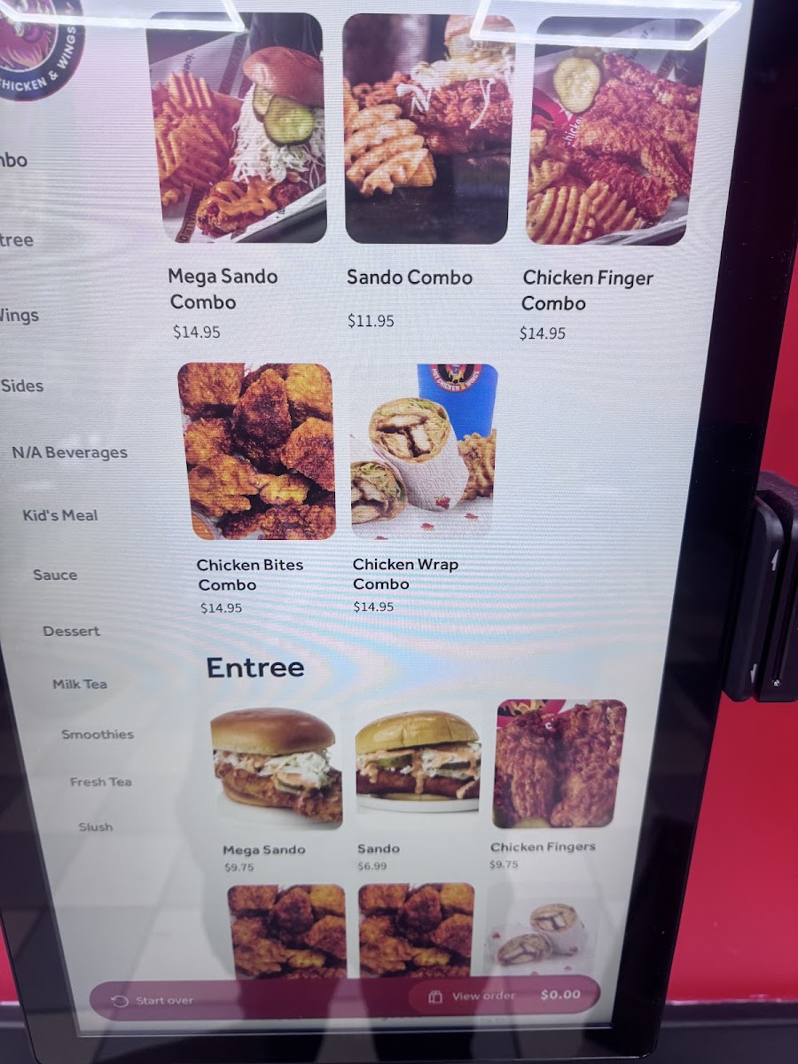 Hangry Joe’s Hot Chicken & Wings menu board