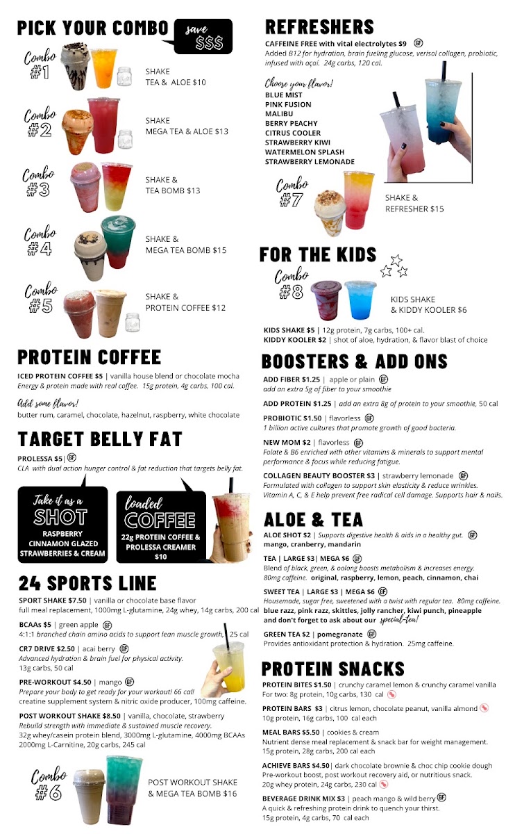 Anthony Wayne Nutrition menu board