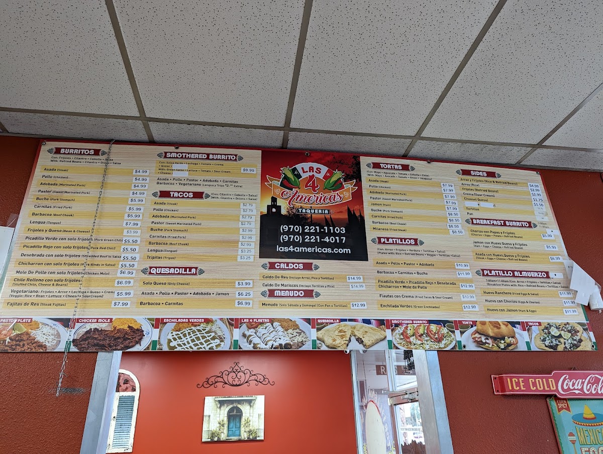 Taqueria Express Mexican Food menu board