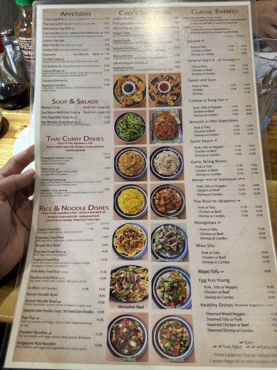 HoneyBee Asian Bistro & Sushi menu board