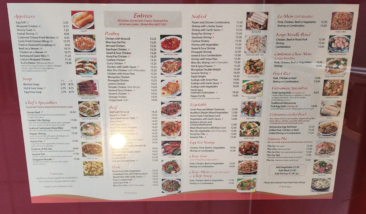 Treasure Pot menu board