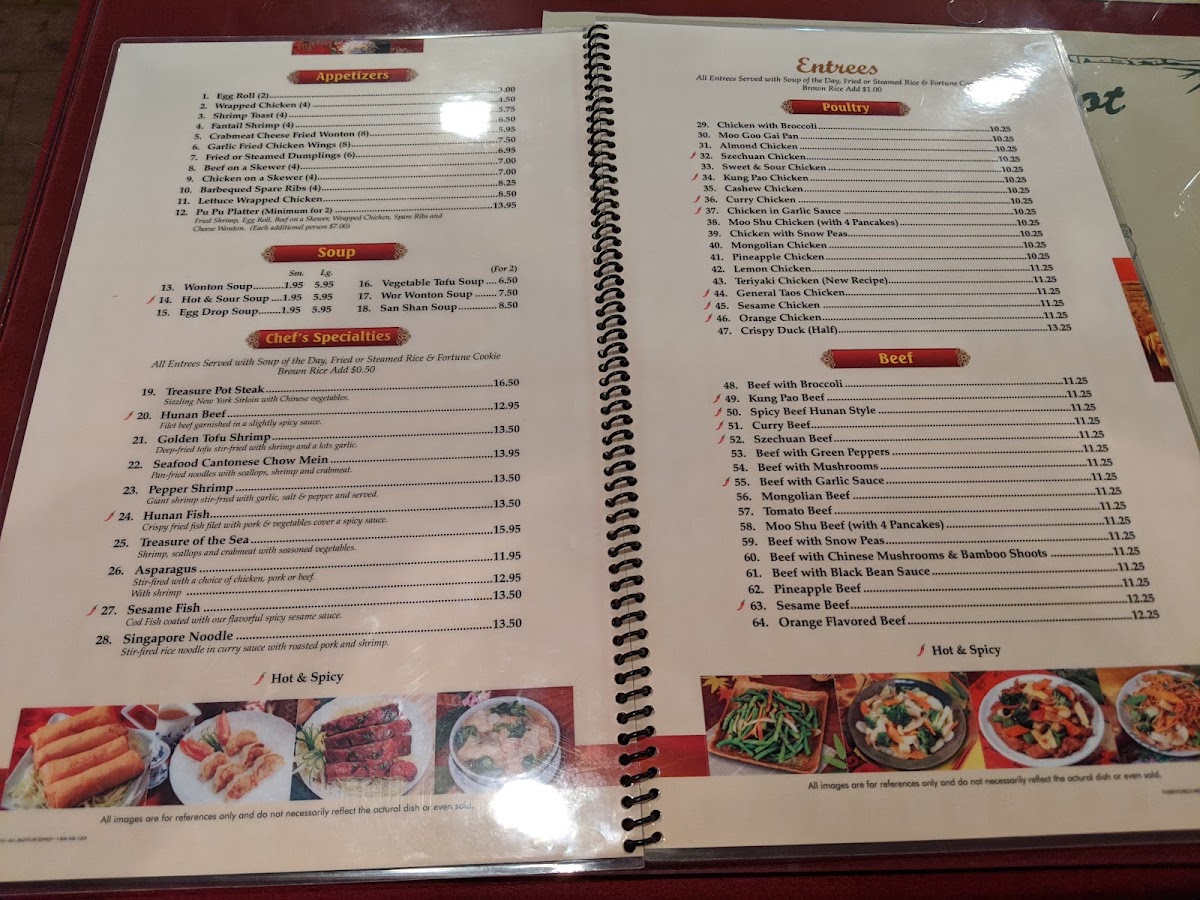 Treasure Pot menu board