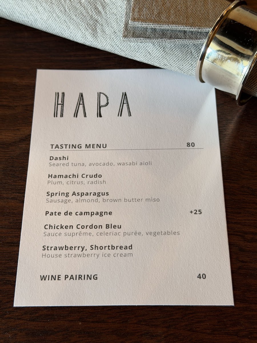 Hapa Bistro menu board