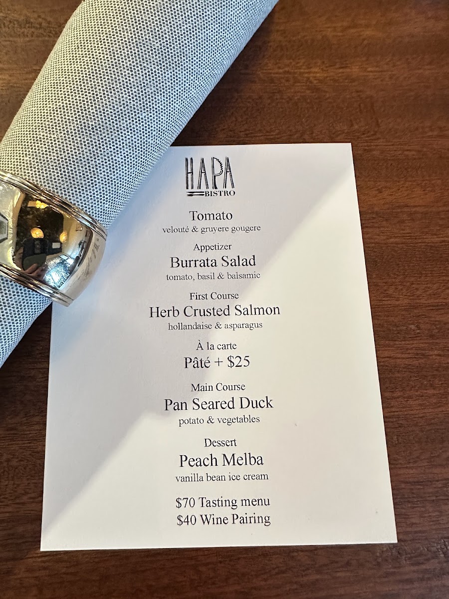 Hapa Bistro menu board