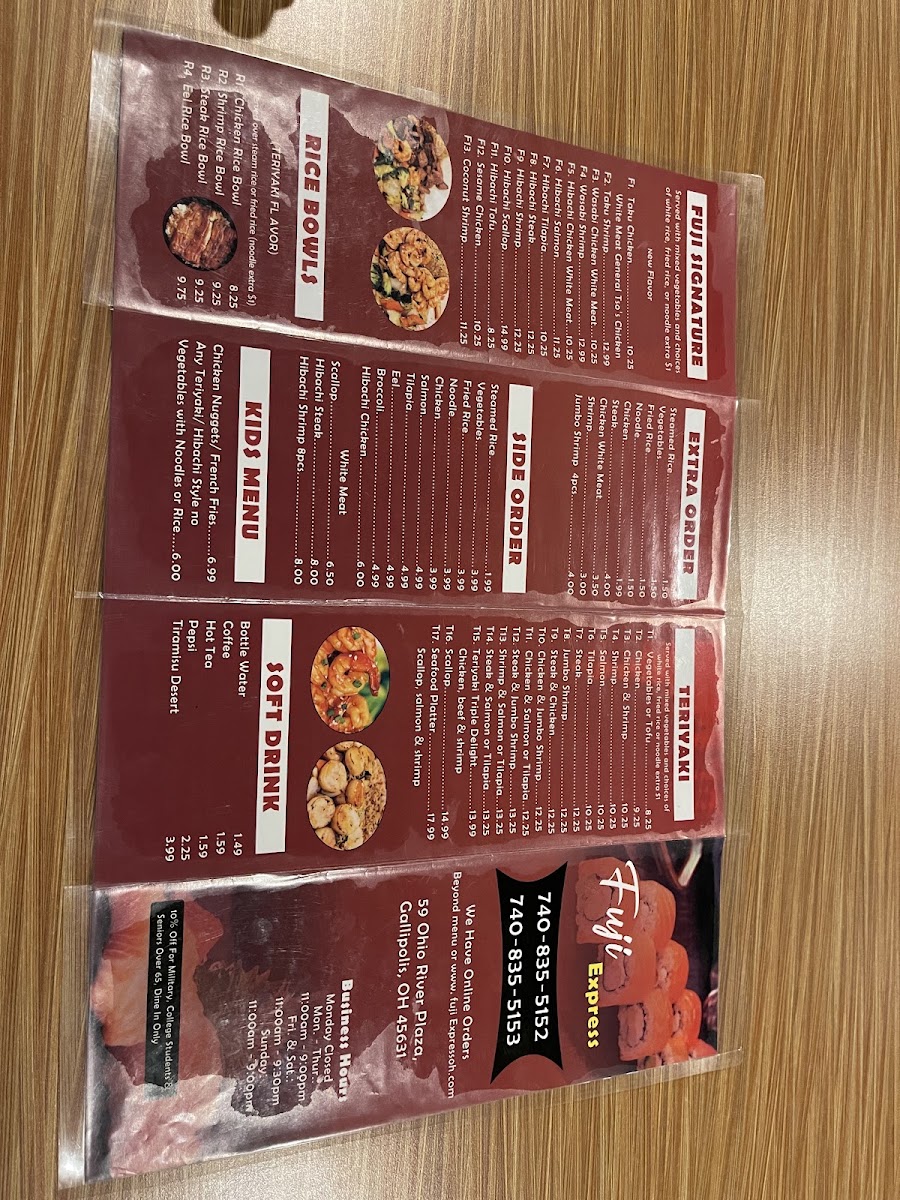 Fuji Express | Japanese menu board